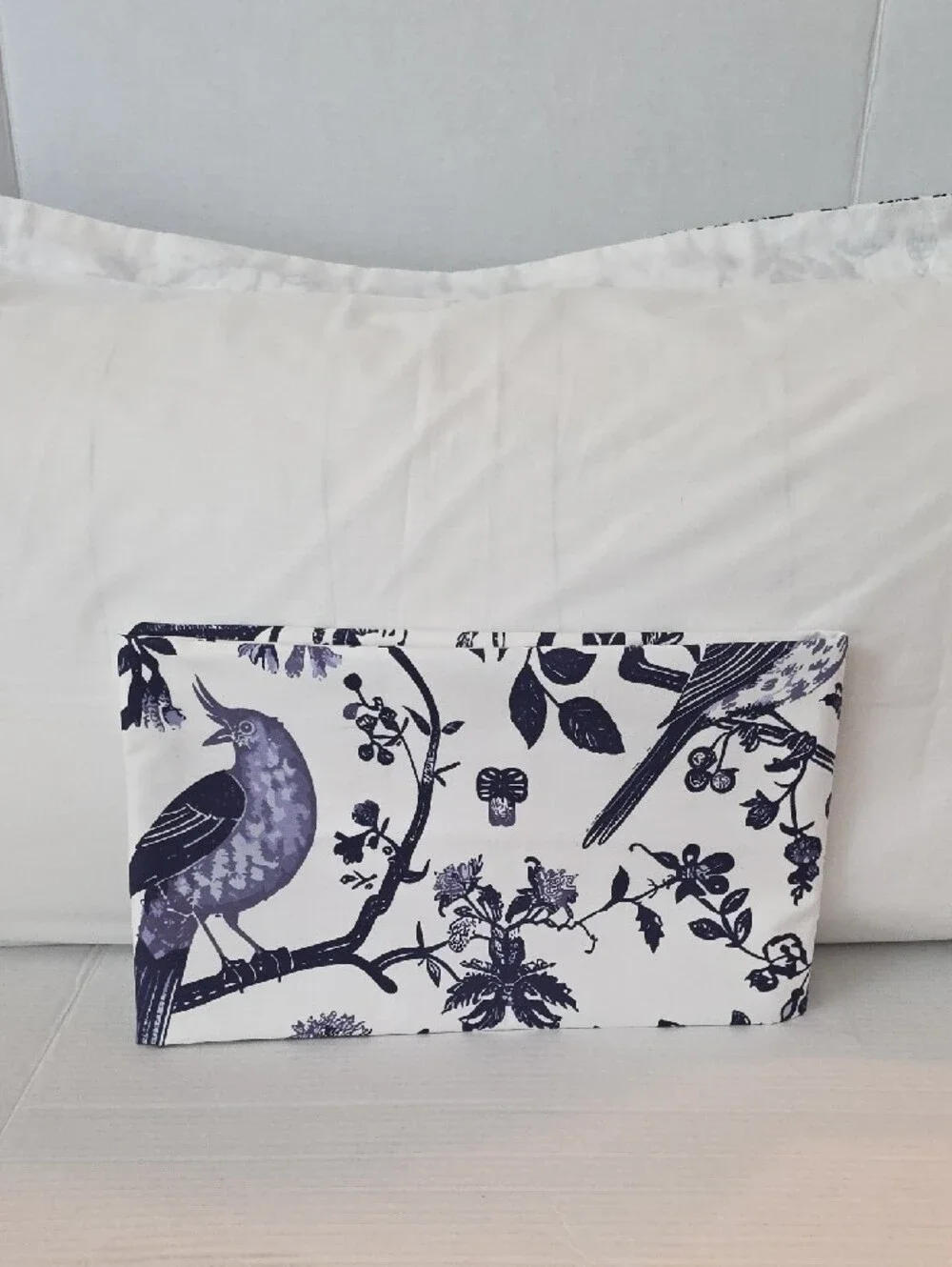 Brooklyn Loom Navy Blues Bird & Botanical Cotton King Pillow Shams